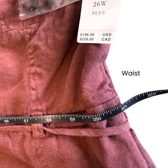 Anthropologie Linen Strapless Jumpsuit 💜 Cocoa Plum | 26W Plus NWT $198 Retail - Picture 9 of 10